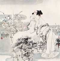王西京 1987年作 唐人诗意图 镜心